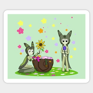 Snail and slug with flowers Sticker